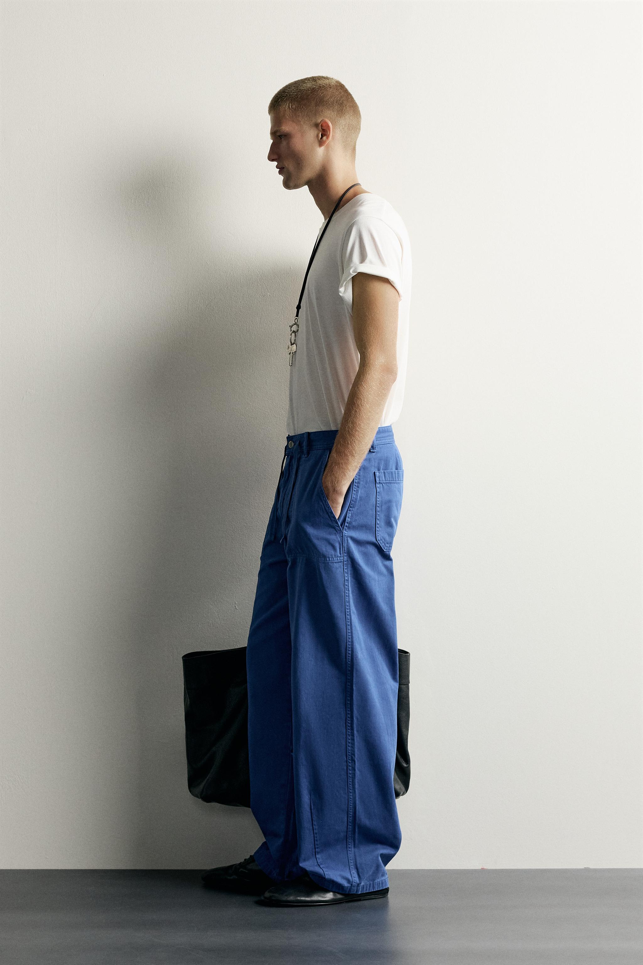 RELAXED STRAIGHT-FIT DRAWSTRING TROUSERS